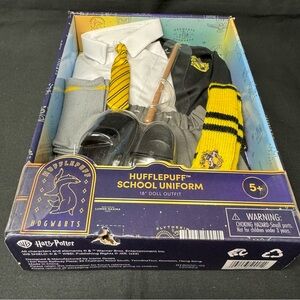Harry Potter Hufflepuff School Uniform With Wand Set For 18” Dolls